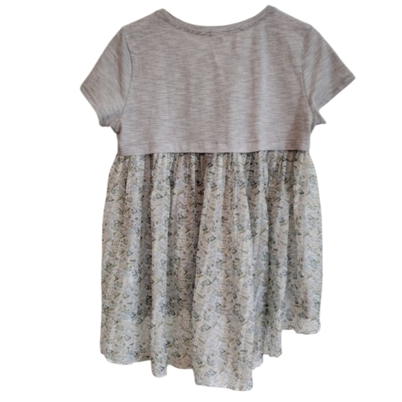 BABYDOLL Mod-O-Doc Mini Dress Sheer Back Floral Contrast Boho Festival Tunic - Picture 2 of 10